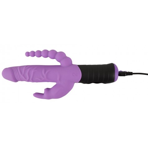 Сиреневый тройной вибратор Triple Vibrator - 22,2 см.